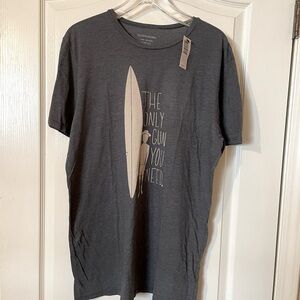 Outerknown Shirt Mens XL Gray The Only Gun You Need Surf Graphic Organic USA NEW